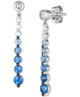 Le Vian - Denim Ombr&eacute; (1 ct. t.w.) & White Sapphire (1/3 ct. t.w.) Linear Drop Earrings in 14k White Gold