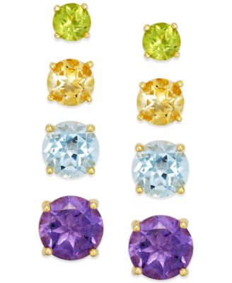Victoria Townsend - Multi-Stone Stud Earring Set in 18k Gold over Sterling Silver (5-9/10 ct. t.w.)