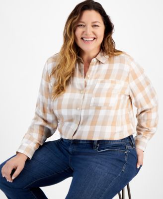 Style & Co - Plus Size Perfect Button-Front Long-Sleeve Shirt