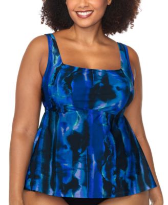 Raisins Curve - Trendy Plus Size Straya Printed Underwire Tankini Top