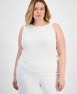 Anne Klein - Plus Size Sleeveless Sequin Top