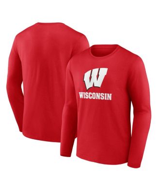Fanatics - Men's Red Wisconsin Badgers Team Lockup Long Sleeve T-Shirt