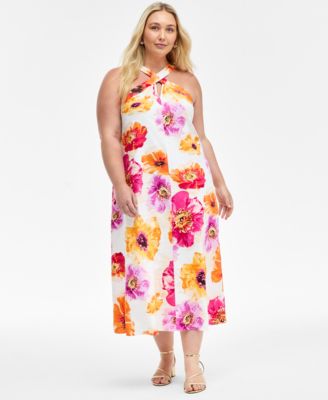 I.N.C. International Concepts - Plus Size Printed Halter Maxi Dress