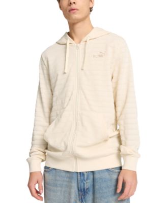 Puma - Men's Ess Elevated Regular-Fit Textured Stripe Full-Zip Hoodie
