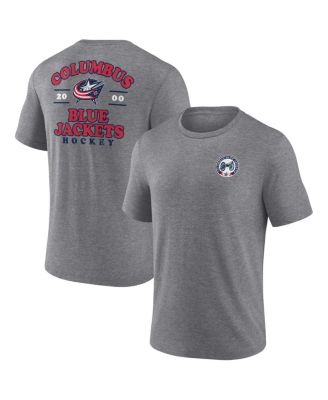 Fanatics - Men's Heather Gray Columbus Blue Jackets Winger Tri-Blend T-Shirt