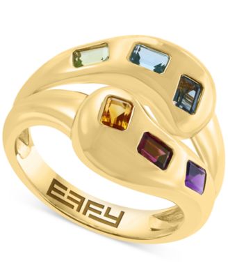 EFFY Collection - Multi-Gemstone Statement Ring (1-1/2 ct. t.w.) in 14k Yellow Gold-Plated Sterling Silver