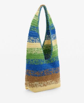 MANGO - Women's Natural Fiber Gradient Shopping Bag