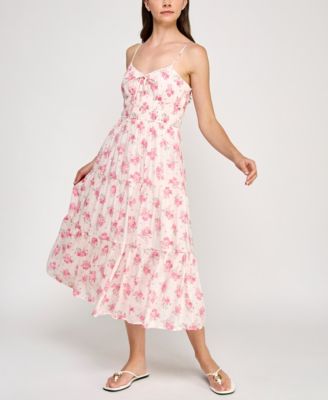 Trixxi - Juniors' Printed Spaghetti-Strap Midi Dress