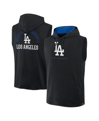 Fanatics - Men's Black Los Angeles Dodgers Fire Speed Sleeveless Pullover Hoodie