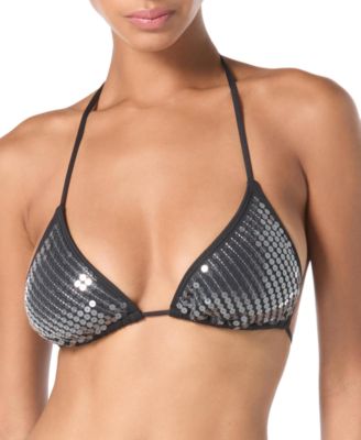 Vince Camuto - Women's Sequin Embellished Triangle Bikini Top