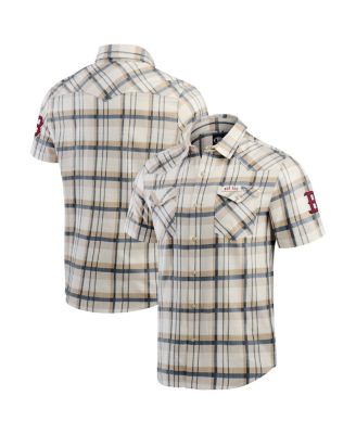 Fanatics - Men's Navy Boston Red Sox Plaid Full-Snap Shirt