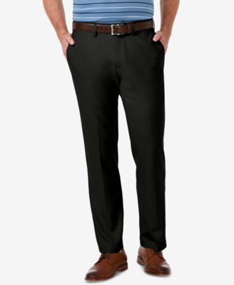 Haggar - Men's Cool 18 PRO Stretch Straight Fit Flat Front Dress Pants
