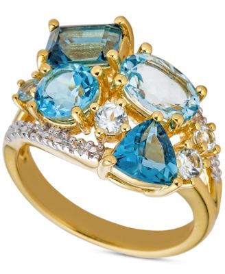 Macy's - Multi-stone (4-5/8 ct. t.w.) Cluster Statement Ring in 14k Gold-Plated Sterling Silver