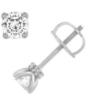 Alethea™ - Certified Diamond Stud Earrings (1/2 ct. t.w.) in 14k White Gold featuring diamonds with the De Beers Code of Origin