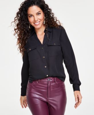 I.N.C. International Concepts - Women's Collared Button-Down Blouse