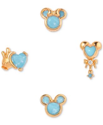 Girls Crew - 18k Gold-Plated 4-Pc. Set Color Crystal Blue Dream Single Stud Earrings