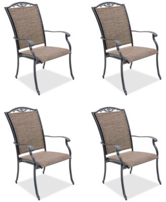 Agio - Wythburn Mix and Match Filigree Sling Outdoor Dining Chairs, Set of 4