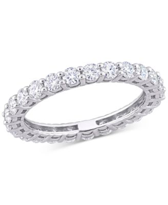 Macy's - Moissanite Polished Eternity Band (1-1/2 ct. t.w.) in 10k White Gold