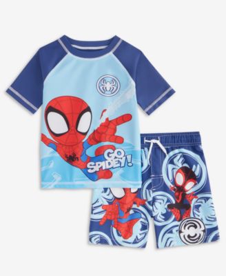 Spider-Man - Toddler Boys Rash Guard & Swim Trunks Set