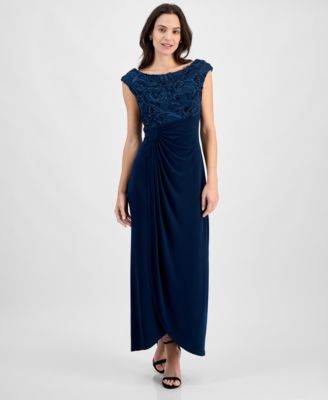 Connected - Soutache Faux-Wrap Gown