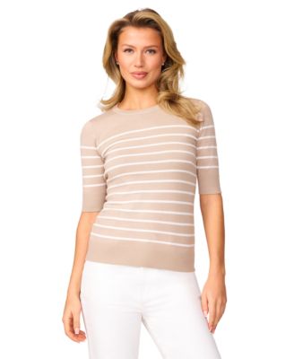 Melissa Paige - Women's Striped Elbow-Sleeve Sweater