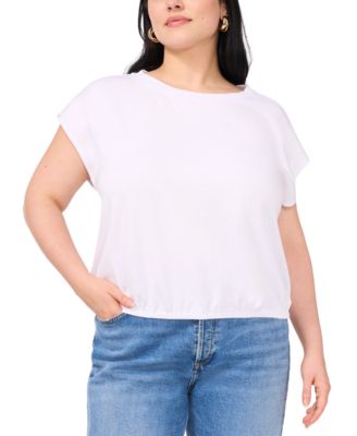 Vince Camuto - Plus Size Elastic-Hem Cap-Sleeve Top