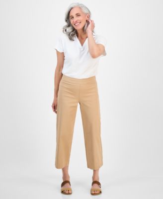 Style & Co - Petite High-Rise Cropped Wide-Leg Pants