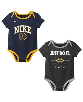 Nike - Big Boys and Girls Navy/Black Denver Nuggets Just Do It Bodysuit Set 2-Pack