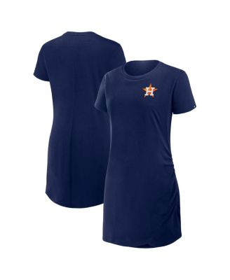 Fanatics - Women's Navy Houston Astros Ruched Drape T-Shirt Dress