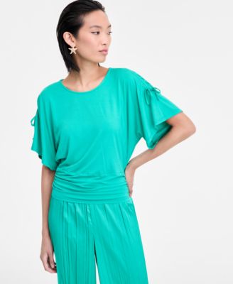 I.N.C. International Concepts - Women's Side-Tie Animal-Print Top