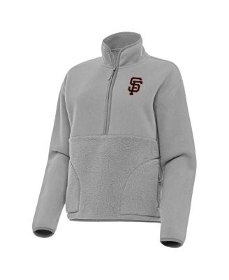 Antigua - Women's Gray San Francisco Giants Figure Half-Zip Sweatshirt