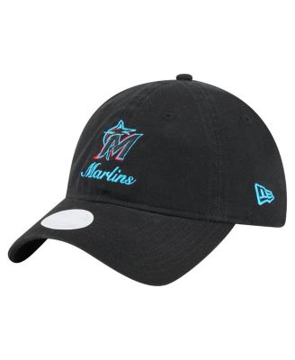 New Era - Women's Black Miami Marlins Preppy Team 9TWENTY Adjustable Hat