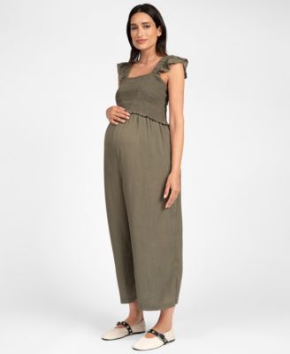 Seraphine - Maternity Linen Blend Jumpsuit