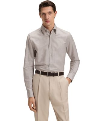 Hugo Boss - Men's Linen-Silk Slim-Fit Dress Shirt