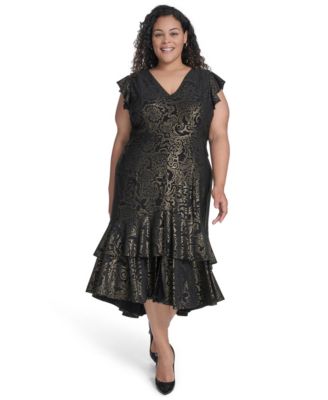 Tommy Hilfiger - Plus Size Flutter Foil Midi Dress