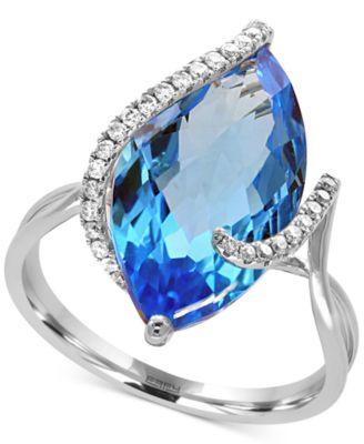 EFFY Collection - Marquise-Cut Citrine (8-1/2 ct. t.w.) and Diamond (1/8 ct. t.w.) Wrap Ring in 14k Gold