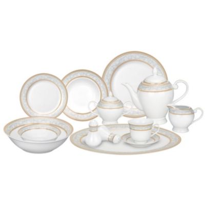 Lorren Home Trends - 57 Piece Porcelain Dinnerware Set, Service for 8