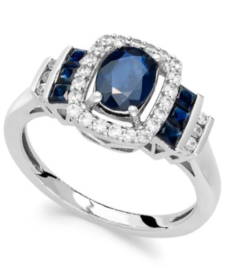 Macy's - Sapphire (1-3/8 ct. t.w.) and Diamond (1/5 ct. t.w.) Ring in 14k Gold (Also available in Ruby and Emerald)