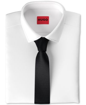 Hugo Boss - Men's Open Pink Ribbed Silk Skinny Tie