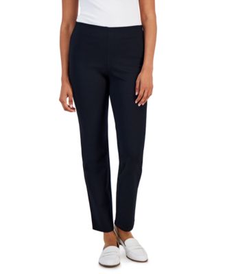 JM Collection - Petite Pull-On Pont&eacute;-Knit Pants