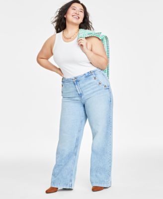 On 34th - Plus Size Sailor High-Rise Wide-Leg Jeans