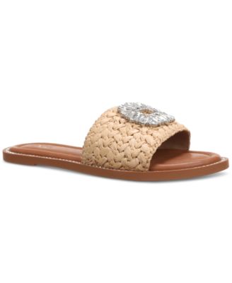 I.N.C. International Concepts - Penelopee Crystal-Embellished Slide Sandals