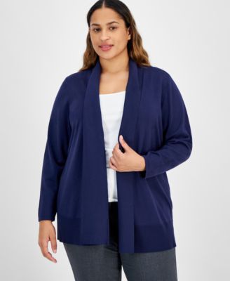 JM Collection - Plus Size Open-Front Cardigan Sweater