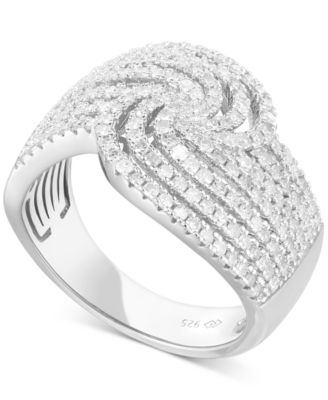 Macy's - Diamond Multirow Swirl Statement Ring (1 ct. t.w.) in Sterling Silver