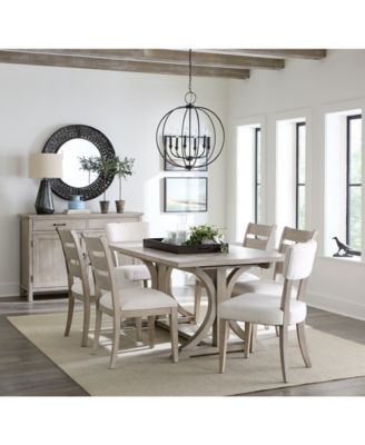 Furniture - Sadie 7-Pc. Rectangular Dining Set (Table & 4 Ladder Back Chairs & 2 Upholstered Side Chairs)