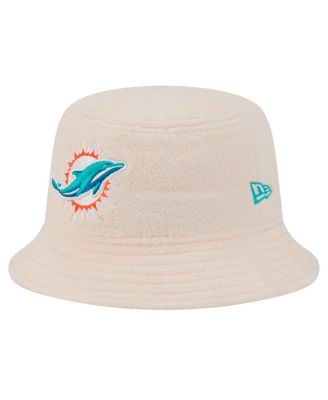 New Era - Women's Cream Miami Dolphins Cozy Sherpa Bucket Hat