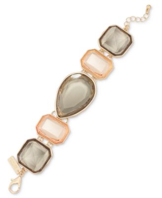I.N.C. International Concepts - Gold-Tone Mixed Stone Statement Flex Bracelet