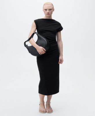 MANGO - Women's Draped Midi-Dress