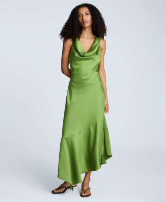 Kenneth Cole - Women's Asymmetrical-Hem Cowlneck Dress