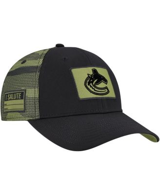 Fanatics - Men's Black Vancouver Canucks Authentic Pro Military Appreciation Adjustable Hat